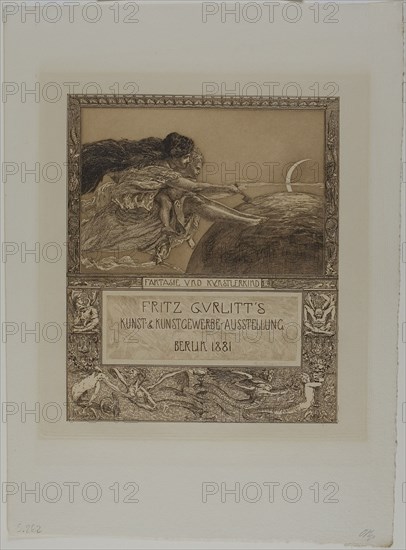 Card for the Gurlitt Exhibition: Imagination and the Child Artist, 1881. Creator: Max Klinger.