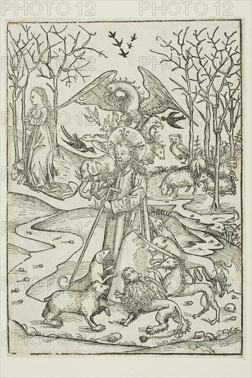 The Virtues of Christ and the Wickedness of His Enemies Symbolized by Diverse Birds..., 1491. Creator: Michael Wolgemut.