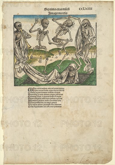 Image of Death (Imago Mortis), from the Nuremberg Chronicle, c. 1493. Creator: Michael Wolgemut.