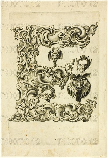 Letter E, 1630. Creator: Pierre Aubry.