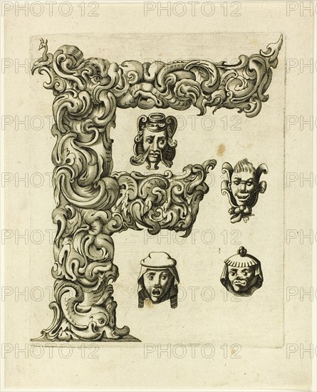 Letter F, 1630. Creator: Pierre Aubry.