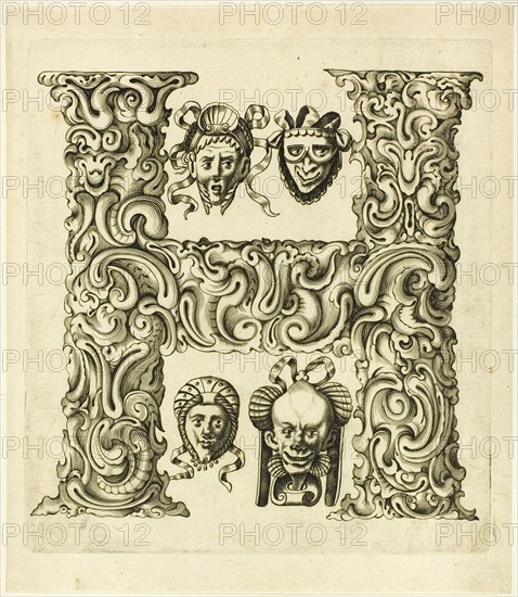 Letter H, 1630. Creator: Pierre Aubry.