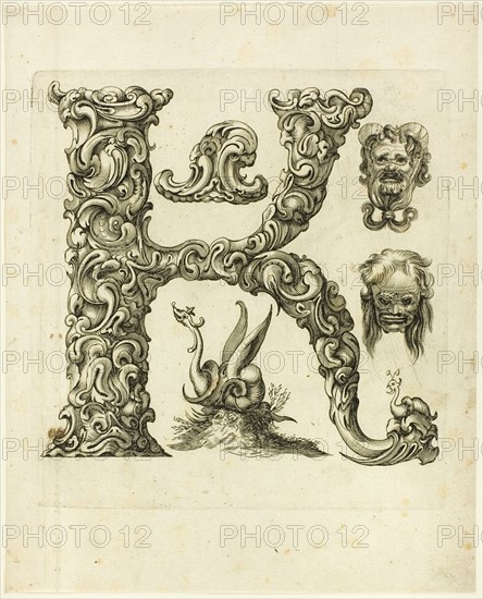 Letter K, 1630. Creator: Pierre Aubry.