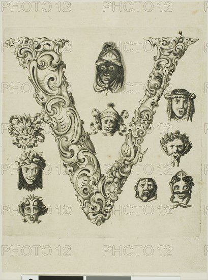 Letter V, 1630. Creator: Pierre Aubry.