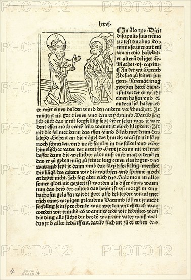 Jesus Preaching to His Disciples from Plenarium, Plate 4 from Woodcuts from Books..., 1929. Creators: Unknown, Anton Sorg, Wilhelm Ludwig Schreiber.