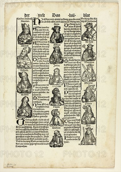 Bishops, Prophets, and Kings from Schedel Weltchronik (Schedel's World History)..., 1929. Creators: Unknown, Johann Schönsperger the Elder, Hartmannus Schedel, Wilhelm Ludwig Schreiber.