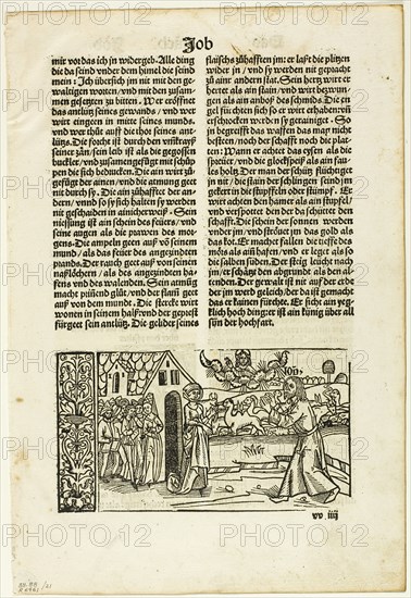 Illustration from the 14th German Bible, plate 21 from Woodcuts..., 1518, assembled...1937. Creators: Unknown, Max Geisberg.