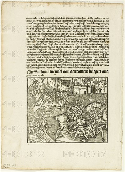 Illustration from Romische Historien by Titus Livius, plate 30 from Woodcuts...1505, assembled 1937. Creators: Unknown, Max Geisberg.