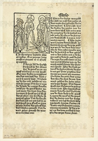 The Woman Healed of an Issue of Blood from Plenarium (also called...1489...assembled 1929. Creators: Unknown, Ludwig von Renchen, Wilhelm Ludwig Schreiber.