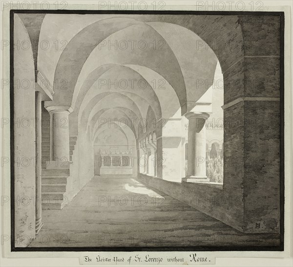 The Cloister of San Lorenzo Fuori le Mura, Rome, 1827. Creator: Unknown.