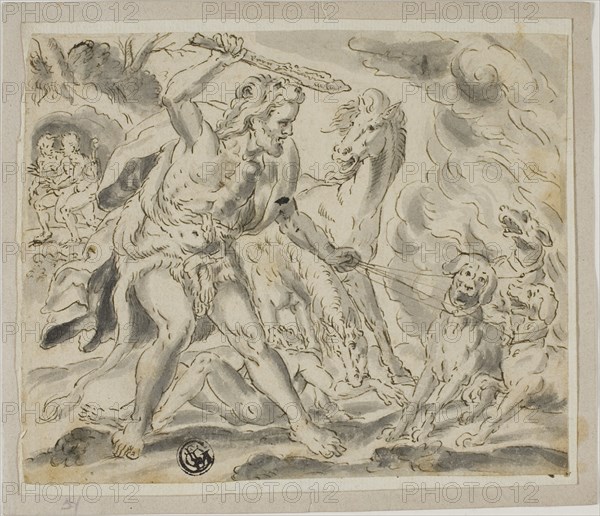 Hercules, Cerberus and the Mares of Diomedes, n.d. Creator: Unknown.