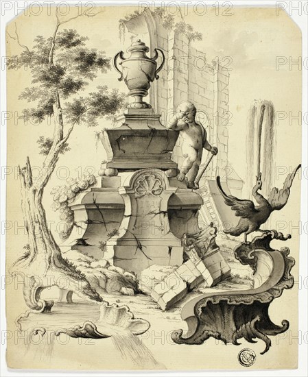 Rococo Tomb in Ruins, 18th century. Creator: Unknown.