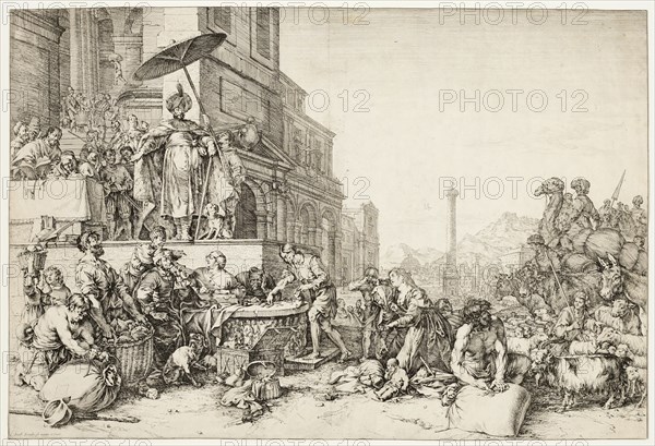 Joseph Distributing Grain to Egypt, 1644. Creator: Bartholomeus Breenbergh.