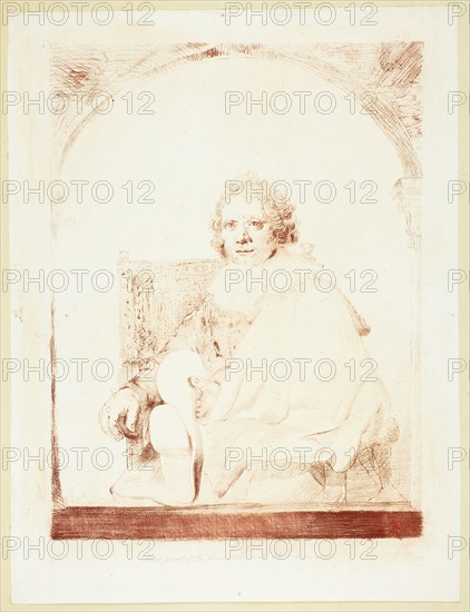 Portrait of a Man in an Arm Chair..., published 1821. Creator: Christian Josi.