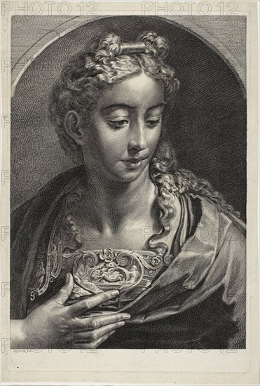 Athena, from Cabinet Reynst; Variarum imaginum a celeberrimis artificibus pictarum..., c. 1650. Creator: Cornelis de Visscher.