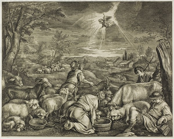 The Angel Promising the Land of Sichem to Abraham, n.d. Creator: Cornelis de Visscher.