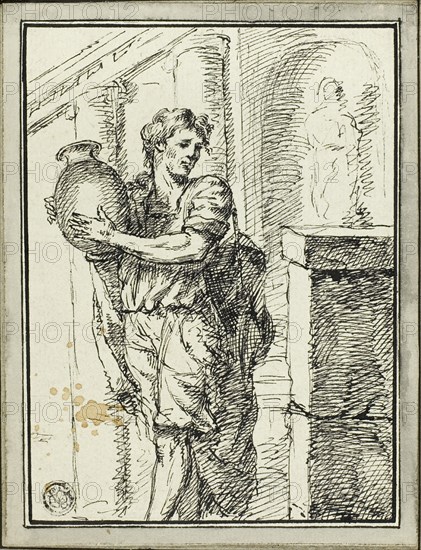 Man Holding Jar, 1785. Creator: David Pierre Giottino Humbert de Superville.