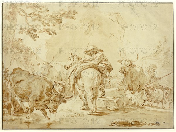 Herdsmen with Cattle and Sheep, n.d. Creator: Unknown.