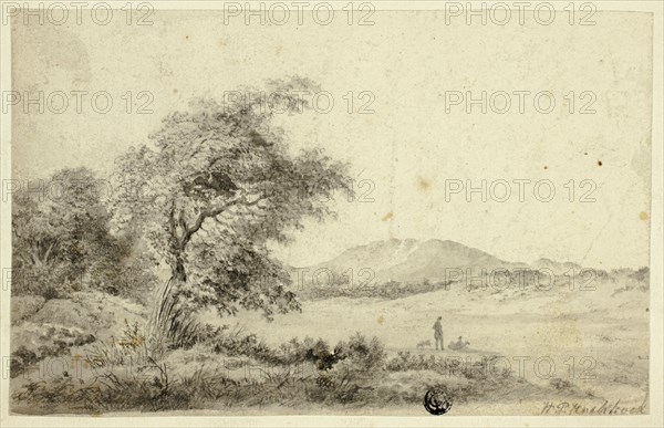 Landscape with Couple and Dog, n.d. Creator: Hendrik Pieter Koekkoek.