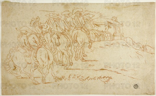 Cavalry Escorting Coach, n.d. Creator: Hendrik Verschuring.