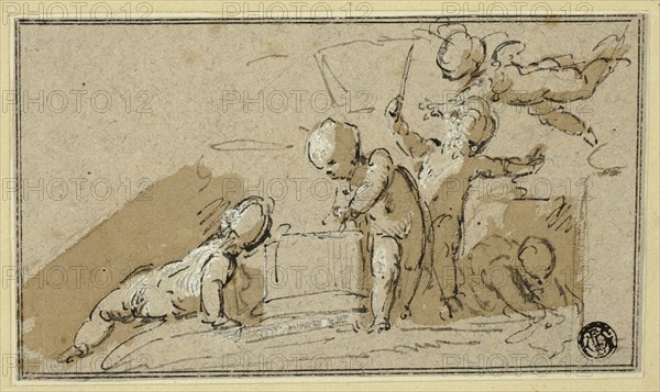 Five Putti at Play, n.d. Creator: Jacob de Wit.