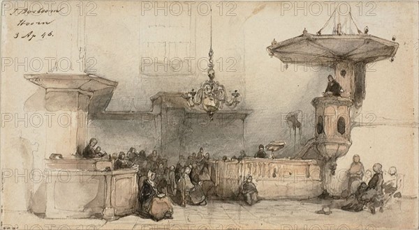 Interior of a Church, 1846. Creator: Johannes Bosboom.