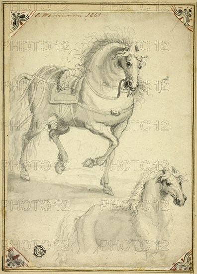 Two Sketches of Trotting Horse, n.d. Creator: Philip Wouverman.