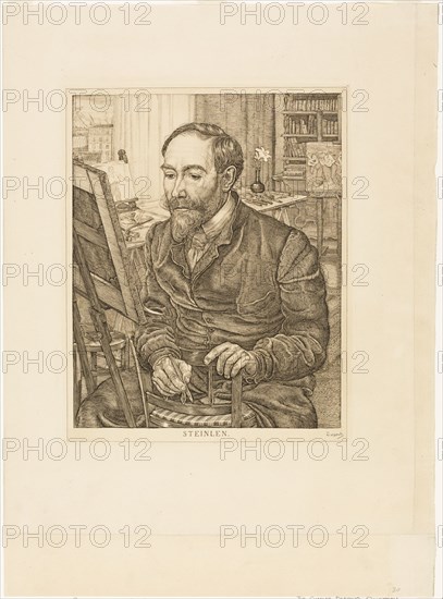 Portrait of Théophile Alexandre Steinlen, 1900/01. Creator: Pieter Dupont.