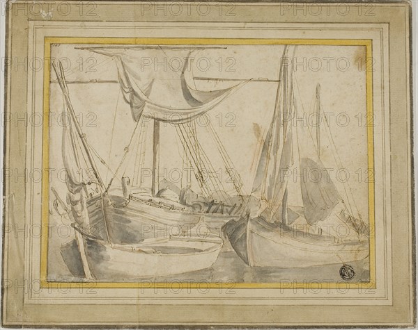 Three Boats, 1630/93. Creator: Willem van de Velde I.