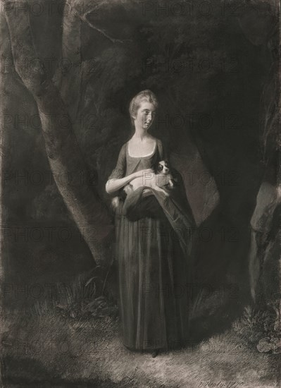 Miss Cunningham Holding Her King Charles Spaniel, 1770. Creator: Robert Healy.