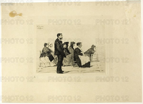 In church, 1875. Creator: Antonio Piccinni.