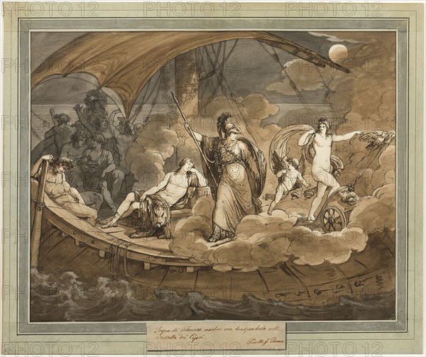 The Dream of Telemachus, from The Adventures of Telemachus, Book 4, 1808. Creator: Bartolomeo Pinelli.