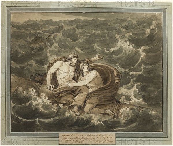 Mentor and Telemachus, Having Survived the Storm, Are Spirited to the Island of Calypso..., 1808. Creator: Bartolomeo Pinelli.