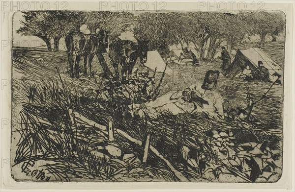 The Letter at Camp, c.1893. Creator: Giovanni Fattori.