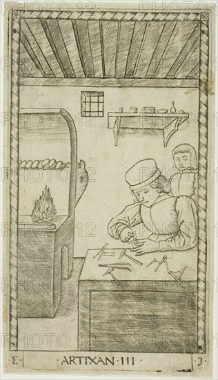 The Artisan, plate three from The Ranks and Conditions of Men, c.1465. Creator: Unknown.