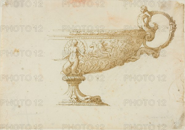 Partial Sketch of a Tazza, n.d. Creator: Unknown.