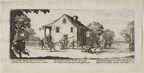 Scene of Pillage, plate four from The Large Miseries of War, n.d. Creator: Gerard van Schagen.