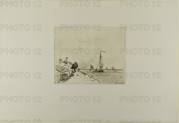 The Two Sailboats, from Cahier de six eaux-fortes, vues de Hollande, 1862. Creator: Johan Barthold Jongkind.