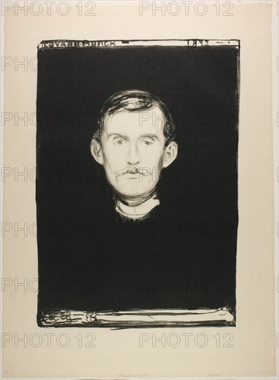 Self-Portrait, 1895. Creator: Edvard Munch.