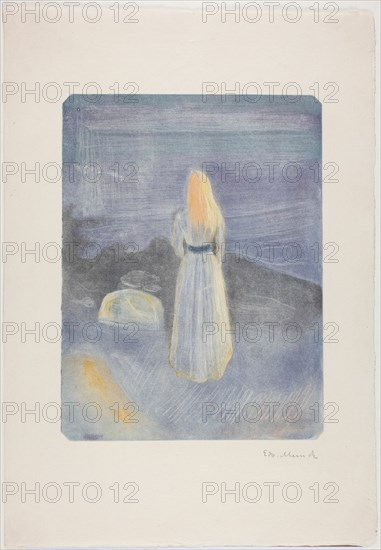 Young Woman on the Beach, 1896. Creator: Edvard Munch.