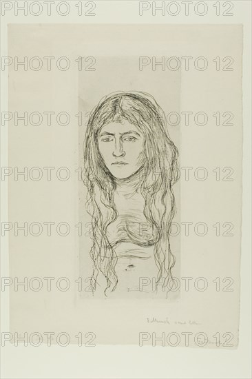 Woman with Long Hair, 1896. Creator: Edvard Munch.