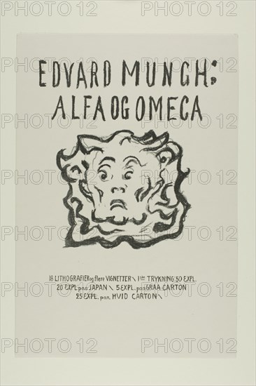 Alpha and Omega:Title Page, 1908/09. Creator: Edvard Munch.