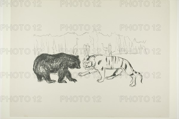 The Tiger and the Bear, 1908/09. Creator: Edvard Munch.