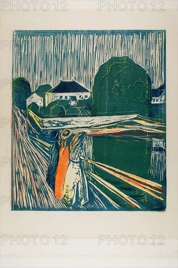 The Girls on the Bridge, 1918. Creator: Edvard Munch.