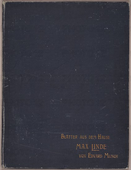 Portfolio cover and colophon page, from Max Linde's House, 1902. Creator: Edvard Munch.