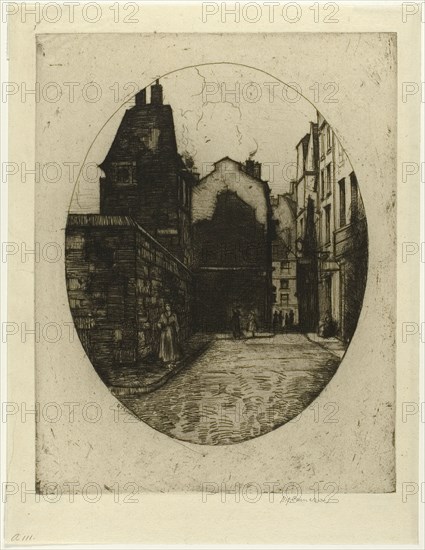 Rue Saint Julien le Pauvre, plate six from the Paris Set, 1904. Creator: David Young Cameron.