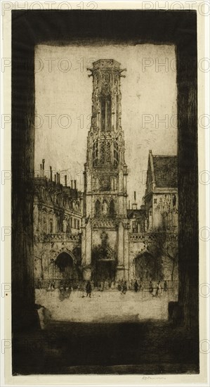 Saint Germain l'Auxerrois, plate two from the Paris Set, 1904. Creator: David Young Cameron.