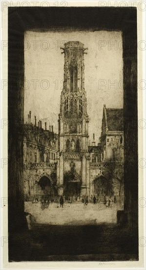 Saint Germain l'Auxerrois, plate two from the Paris Set, 1904. Creator: David Young Cameron.