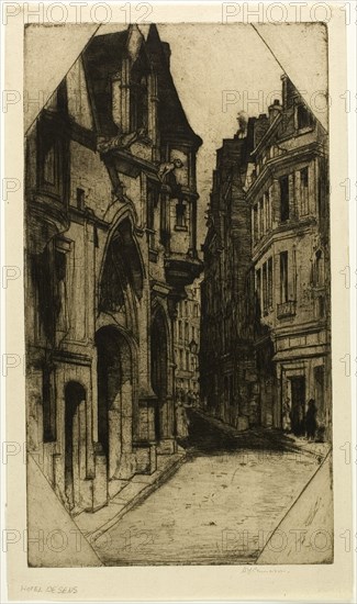 Hôtel de Sens, plate three from the Paris Set, 1904. Creator: David Young Cameron.