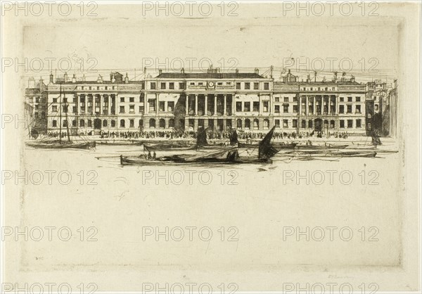 Custom House, plate one from the London Set, 1899. Creator: David Young Cameron.